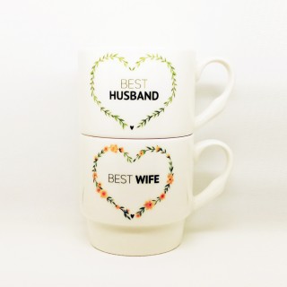 Порцеланска шолја со натпис "Best Wife" или "Best Husband"
